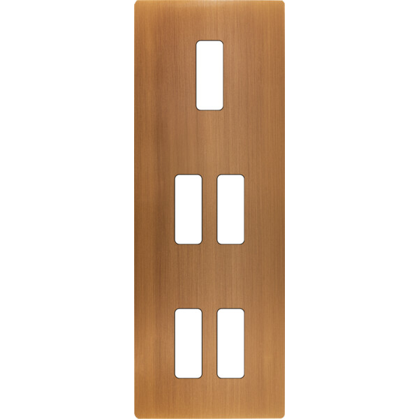 Façade "m" laiton vieux bronze triple vert 1 bouton 2 boutons 2 boutons sans vis - Modelec - 355517M