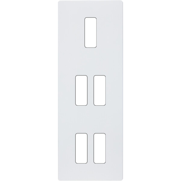 Façade "m" blanc mat triple verticale 1 bouton 2 boutons 2 boutons sans vis - Modelec - 355521M