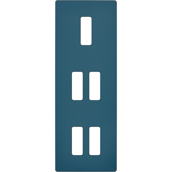 Façade "m" gris mat triple verticale 1 bouton 2 boutons 2 boutons sans vis - Modelec - 355523M