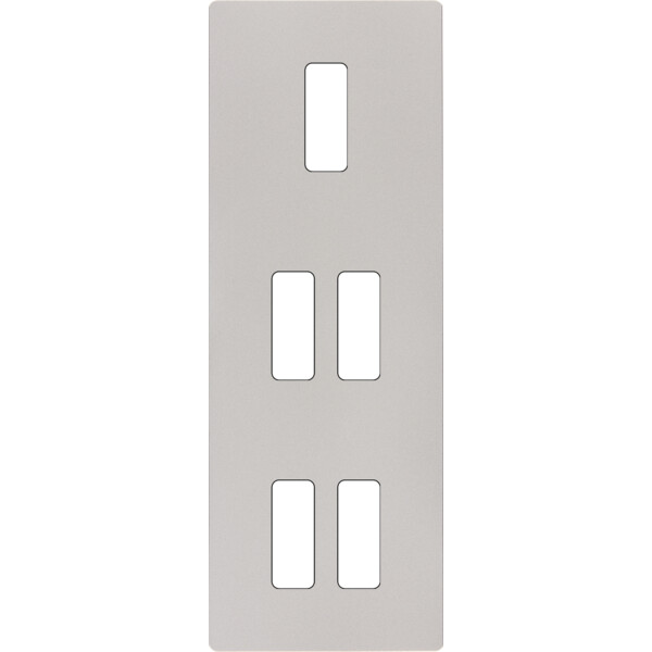Façade "m" nickel sablé triple verticale 1 bouton 2 boutons 2 boutons sans vis - Modelec - 355531M