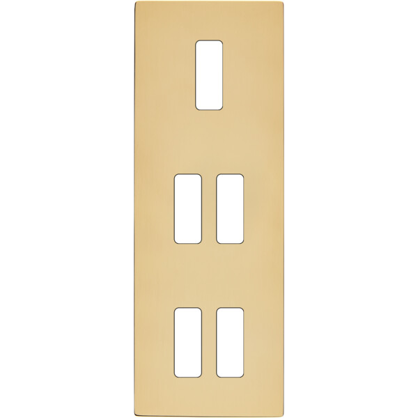 Façade "m" laiton miroir triple verticale 1 bouton 2 boutons 2 boutons sans vis - Modelec - 355543M
