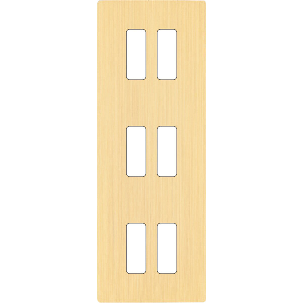 Façade "m" laiton brossé triple verticale 2 boutons 2 boutons 2 boutons sans vis - Modelec - 356512M