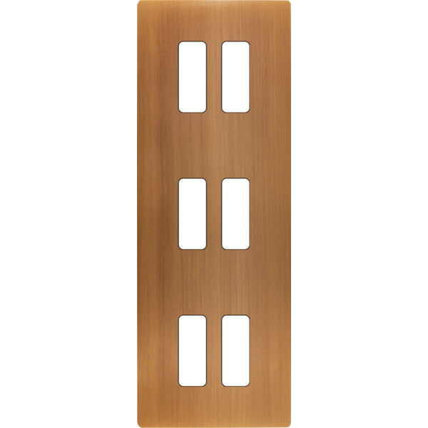 Façade "m" laiton vieux bronze triple vert 2 boutons 2 boutons 2 boutons sansvis - Modelec - 356517M