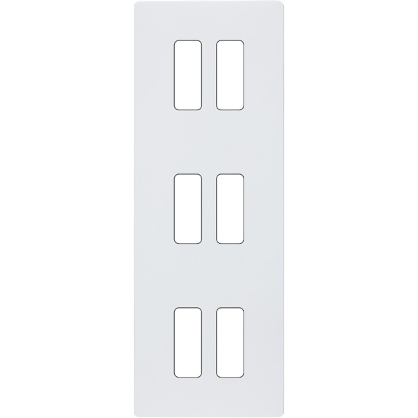 Façade "m" blanc mat triple verticale 2 boutons 2 boutons 2 boutons sans vis - Modelec - 356521M