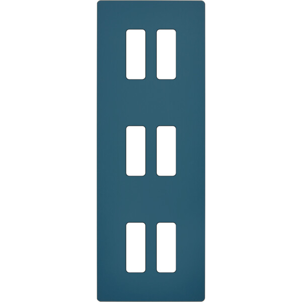 Façade "m" gris mat triple verticale 2 boutons 2 boutons 2 boutons sans vis - Modelec - 356523M