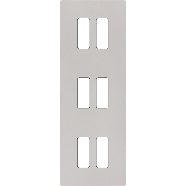 Façade "m" nickel sablé triple verticale 2 boutons 2 boutons 2 boutons sans vis - Modelec - 356531M