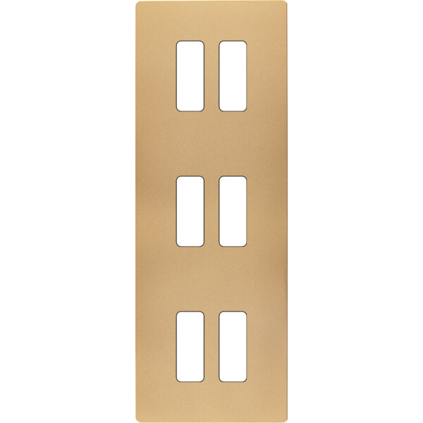 Façade "m" laiton sablé triple verticale 2 boutons 2 boutons 2 boutons sans vis - Modelec - 356532M