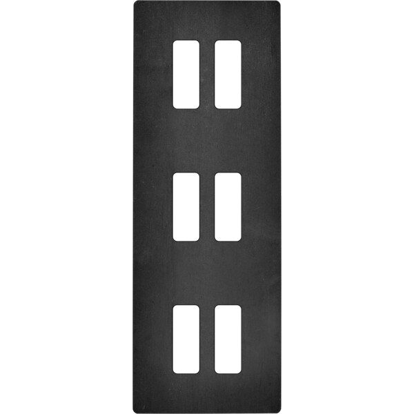 Façade "m" acier verni triple verticale 2 boutons 2 boutons 2 boutons sans vis - Modelec - 356541M