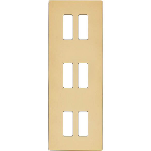 Façade "m" laiton miroir triple verticale 2 boutons 2 boutons 2 boutons sans vis - Modelec - 356543M