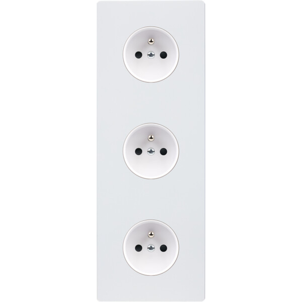 Façade "m" blanc mat triple verticale r1 r1 r1 sans vis - Modelec - 360521M