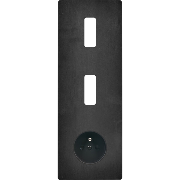 Façade "m" acier verni triple verticale 1 bouton 1 bouton 1 prise sans vis - Modelec - 366541M