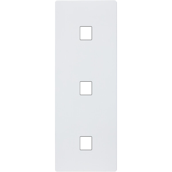 Façade "m" blanc mat triple verticale 1 media 1 media 1 media sans vis - Modelec - 370521M