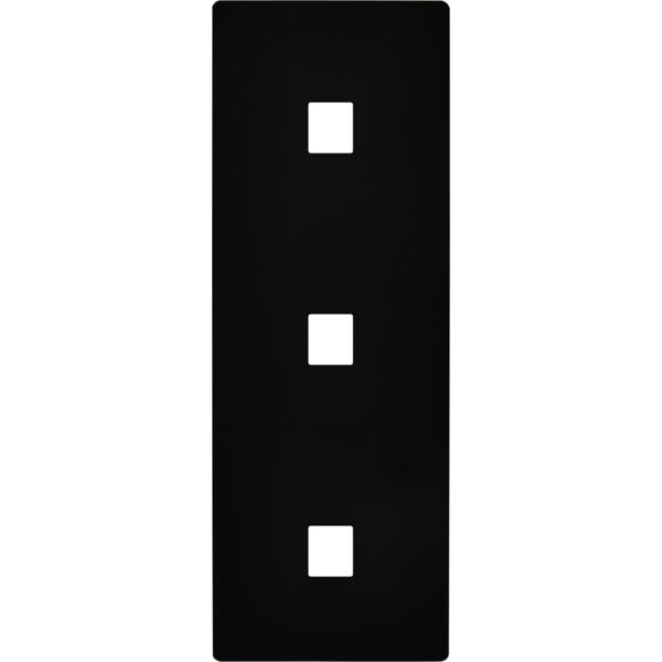 Façade "m" noir mat triple verticale 1 media 1 media 1 media sans vis - Modelec - 370522M