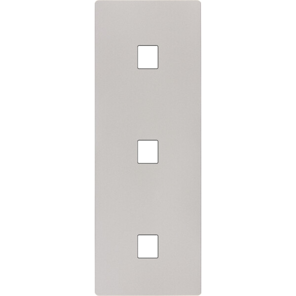 Façade "m" nickel sablé triple verticale 1 media 1 media 1 media sans vis - Modelec - 370531M
