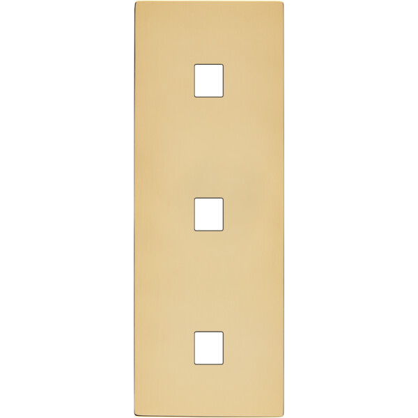 Façade "m" laiton miroir triple verticale 1 media 1 media 1 media sans vis - Modelec - 370543M