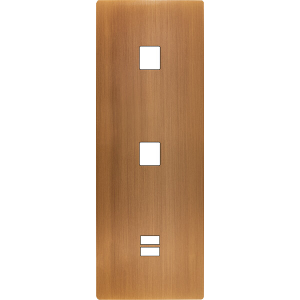 Façade "m" laiton vieux bronz tripl verti 1 media 1 media 1 chargeur usb sansvis - Modelec - 380517M