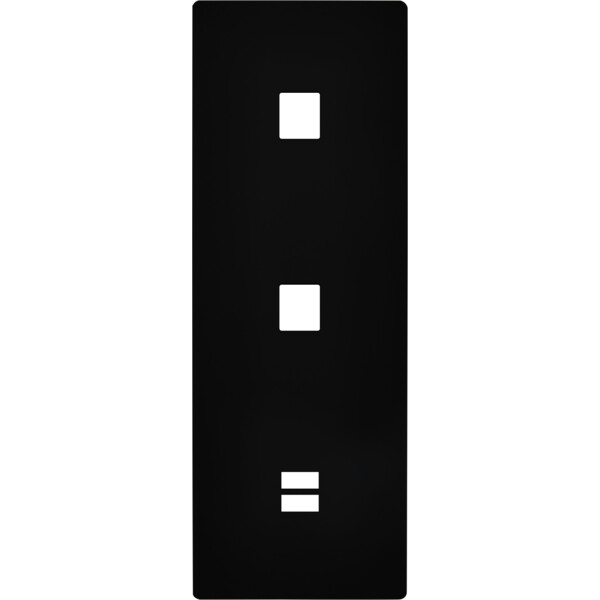 Façade "m" noir mat triple verticale 1 media 1 media 1 chargeur usb sans vis - Modelec - 380522M
