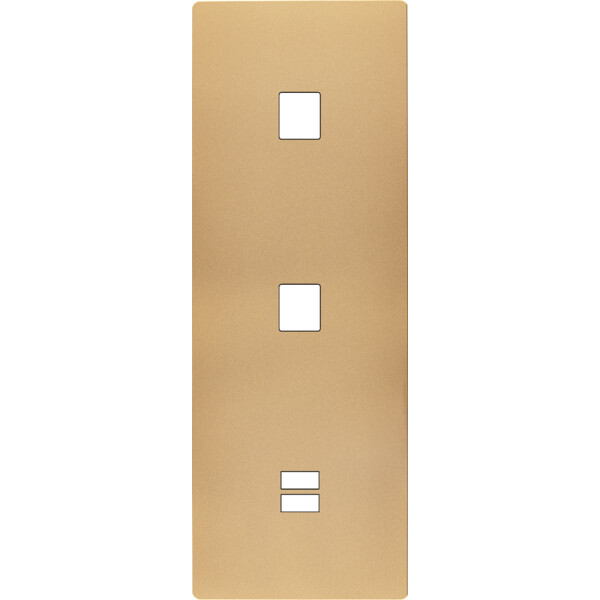 Façade "m" laiton sablé triple verticale 1 media 1 media 1 chargeur usb sans vis - Modelec - 380532M