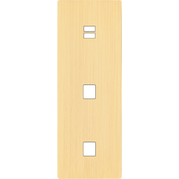Façade "m" laiton brossé triple verticale 1 chargeur usb 1 media 1 media sans vis - Modelec - 381512M