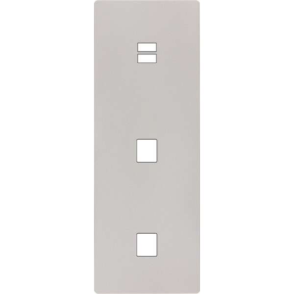 Façade "m" nickel sablé triple verticale 1 chargeur usb 1 media 1 media sans vis - Modelec - 381531M