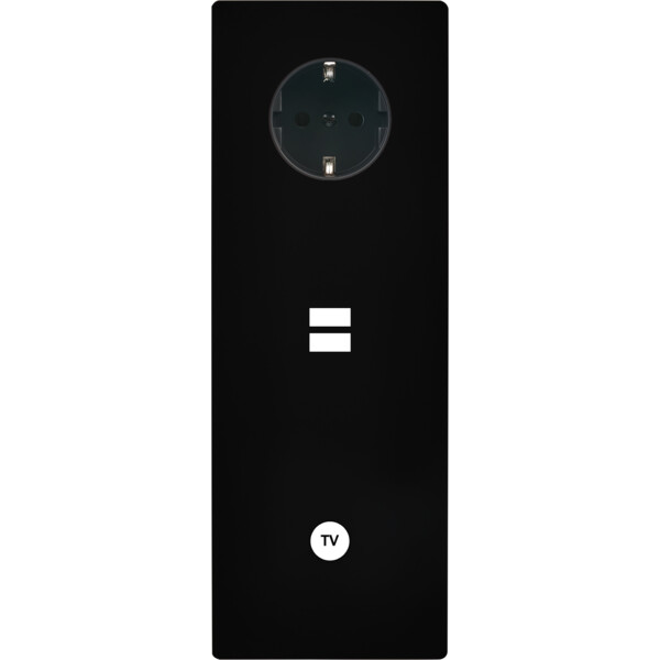 Façade "m" noir mat triple verticale 1 prise schuko 1 chargeur usb 1 prise tv sans vis - Modelec - 382522M-K
