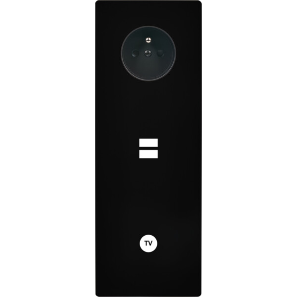 Façade "m" noir mat triple verticale 1 prise 1 chargeur usb 1 prise tv sans vis - Modelec - 382522M