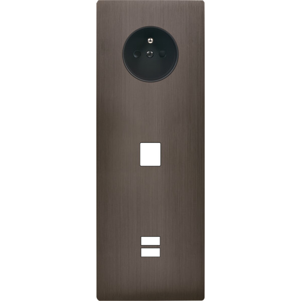 Façade "m" laiton canon fusil tripl verti 1 prise 1 media 1 chargeur usb sansvis - Modelec - 384514M