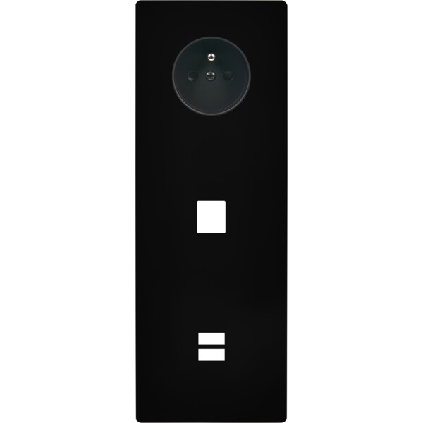 Façade "m" noir mat triple verticale 1 prise 1 media 1 chargeur usb sans vis - Modelec - 384522M