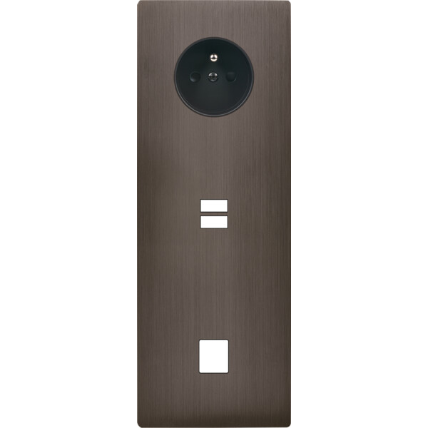 Façade "m" laiton canon fusil tripl verti 1 prise 1 chargeur usb 1 media sansvis - Modelec - 385514M