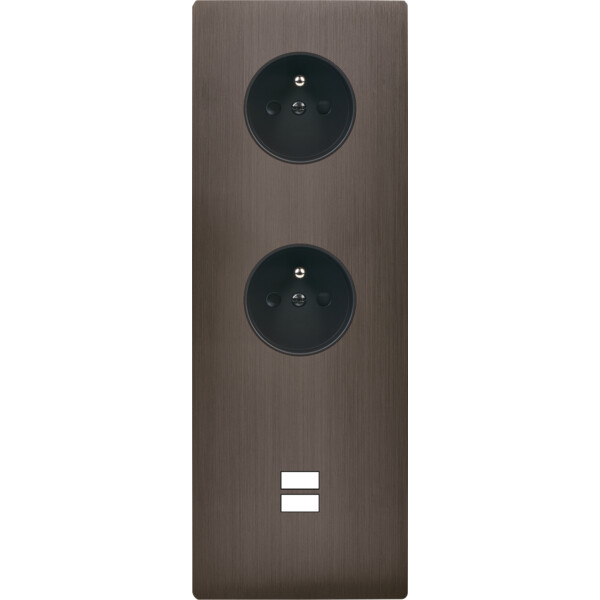 Façade "m" laiton canon fusil tripl verti 1 prise 1 prise 1 chargeur usb sansvis - Modelec - 387514M