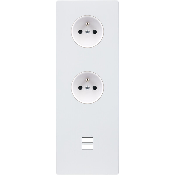 Façade "m" blanc mat triple verticale 1 prise 1 prise 1 chargeur usb sans vis - Modelec - 387521M