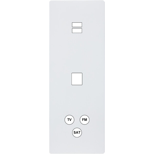 Façade "m" blanc mat triple verticale 1 chargeur usb 1 media 1 tv-fm-sat sans vis - Modelec - 388521M