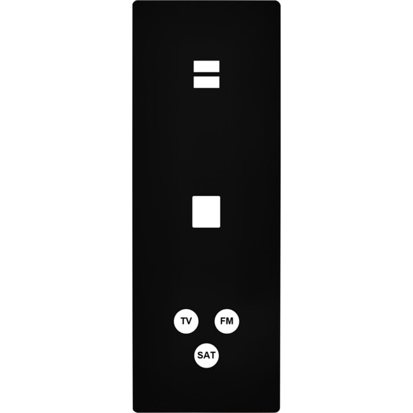 Façade "m" noir mat triple verticale 1 chargeur usb 1 media 1 tv-fm-sat sans vis - Modelec - 388522M