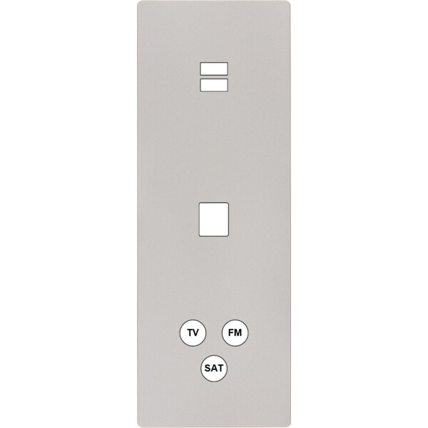 Façade "m" nickel sablé triple verticale 1 chargeur usb 1 media 1 tv-fm-sat sans vis - Modelec - 388531M