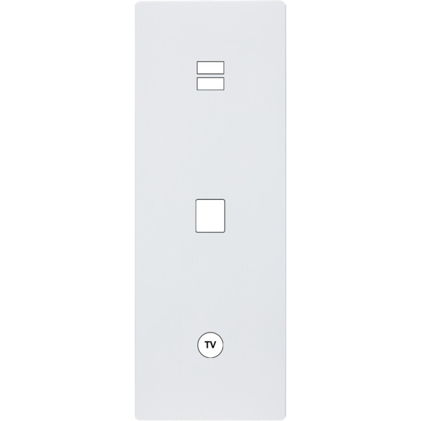 Façade "m" blanc mat triple verticale 1 chargeur usb 1 media 1 prise tv sans vis - Modelec - 389521M