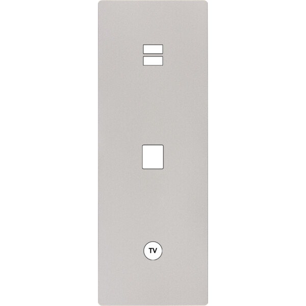 Façade "m" nickel sablé triple verticale 1 chargeur usb 1 media 1 prise tv sans vis - Modelec - 389531M