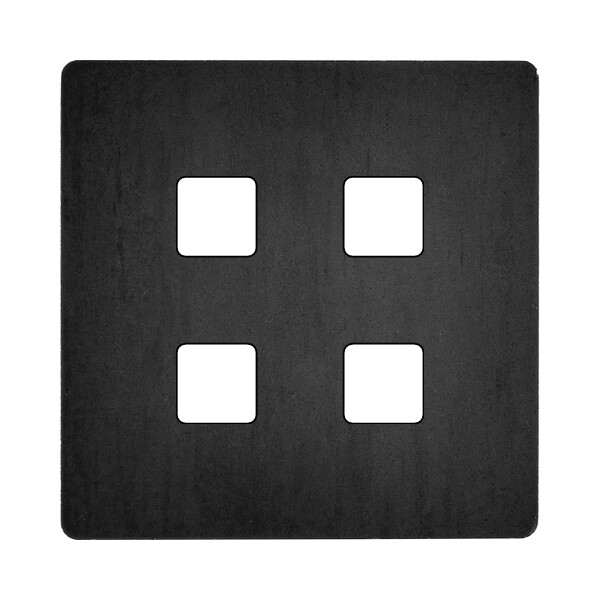 Façade "m" acier verni simple pour 4 boutons damier carré, magnétique - Modelec - 671541M