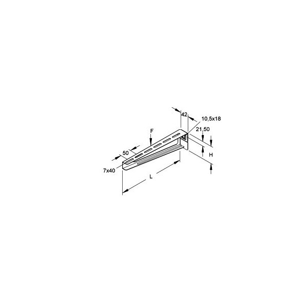 Console murale Z 275 80x310 + 2xFLM6X12 - Niedax - 186501