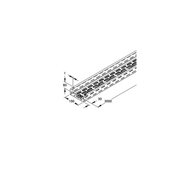 Chemin de câble H60x150 + 2xFLM6X12 (prix au mètre) - Niedax - 257355