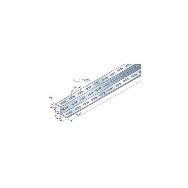 Profil Z 24x24x24 EP1,8SZ (prix au mètre) - Niedax - 599020