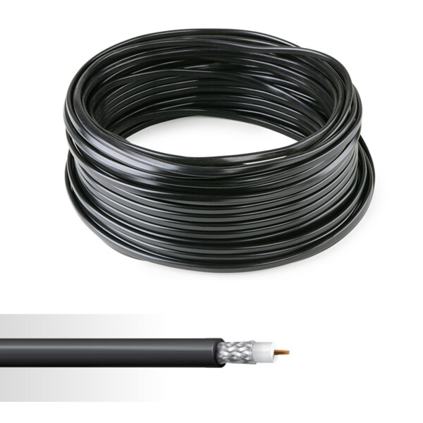 Câble coaxial 19PATC extérieur gaine noir couronne de 100m - NoName - 01084317