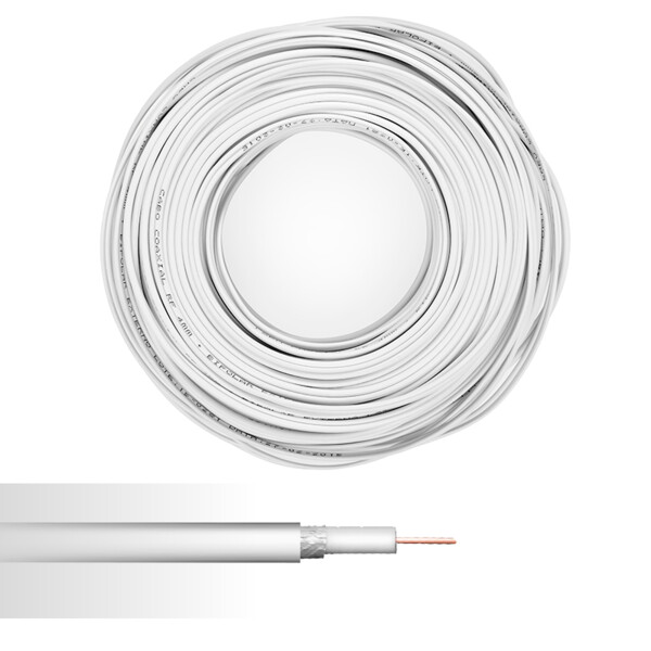 Câble coaxial 17VATC intérieur gaine blanc couronne de 100m - NoName - 01084319
