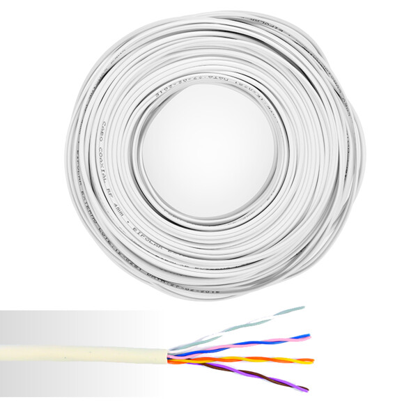 Câble téléphone PTT298 AWG24 4 paires couronne de 100m - NoName - 01272165