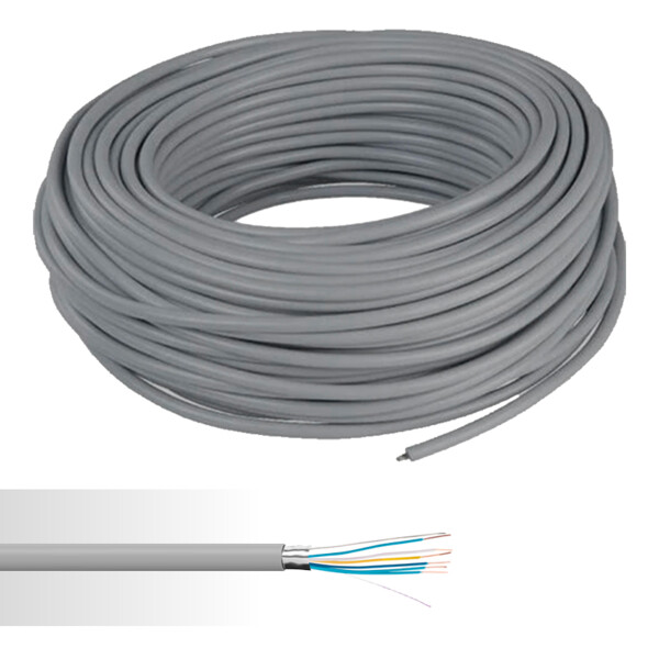 Câble téléphonique SYT1 (LY) numérique 3 paires AWG24 gris couronne de 100m  - NoName - 01600103