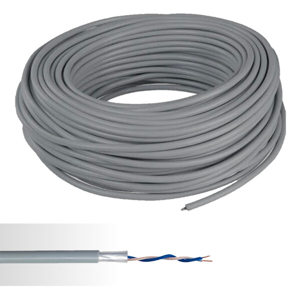 Câble téléphonique SYT1 (LY) numérique 1 paire AWG20 gris couronne de 100m  - NoName - 01700101