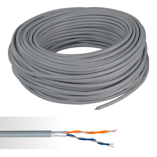 Câble téléphonique SYT1 (LY) numérique 2 paires AWG20 gris couronne de 100m  - NoName - 01700102