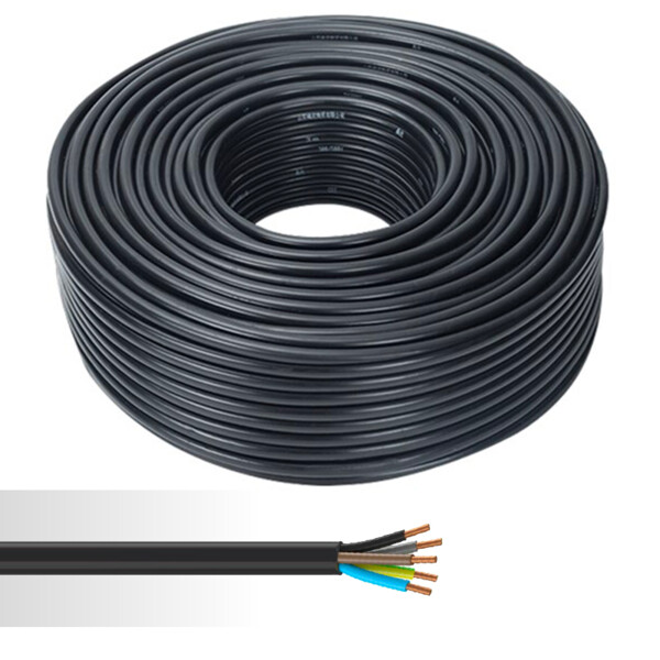Câble électrique rigide U-1000 R2V 5G2,5mm² noir couronne de 50m  - NoName - 01360822