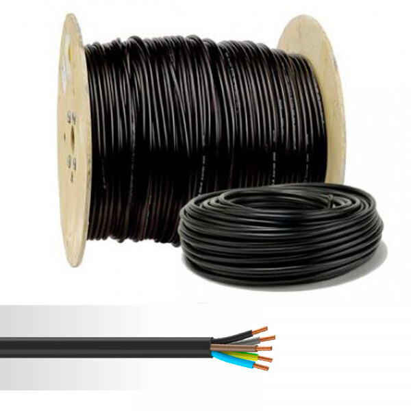 Câble électrique rigide U-1000 R2V 5G6mm² noir - NoName - 01360843