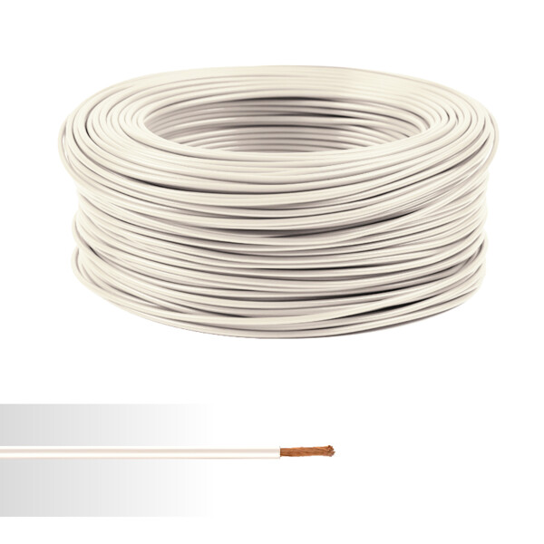 Fil électrique souple HO5V-K 0,75mm² ivoire couronne de 100m  - NoName - 01272031