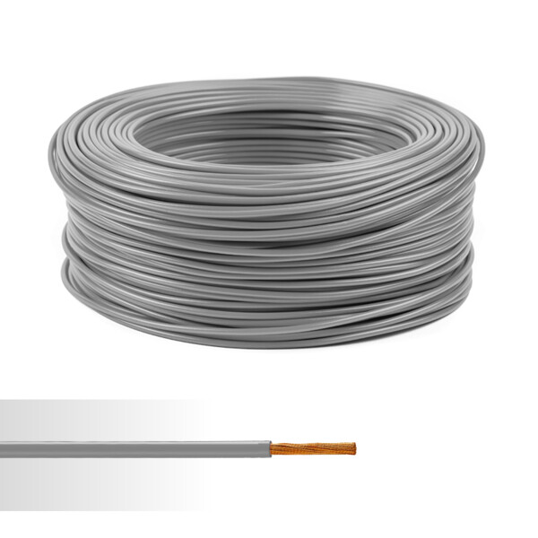Fil électrique souple HO5V-K 0,75mm² gris couronne de 100m  - NoName - 01272038